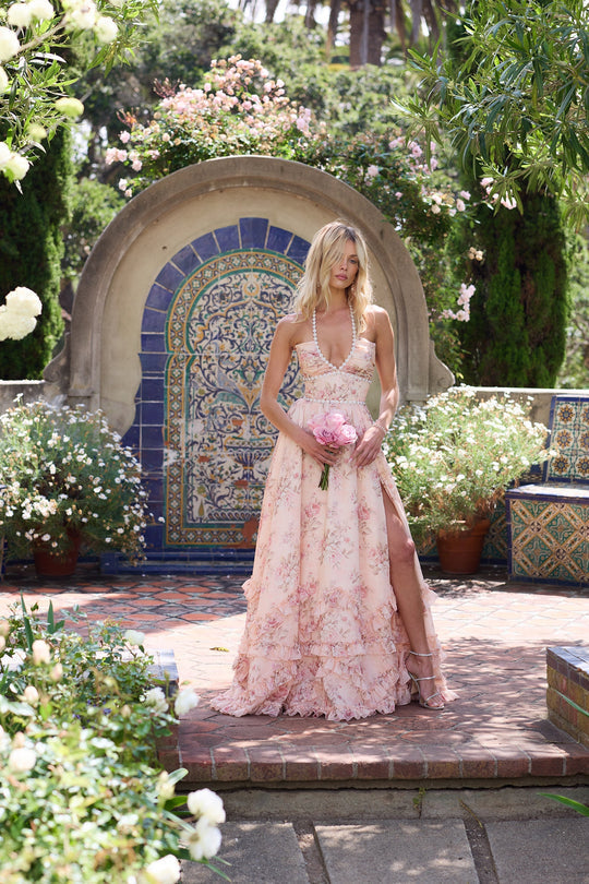 Rosario | Dress in Peach Tapestry