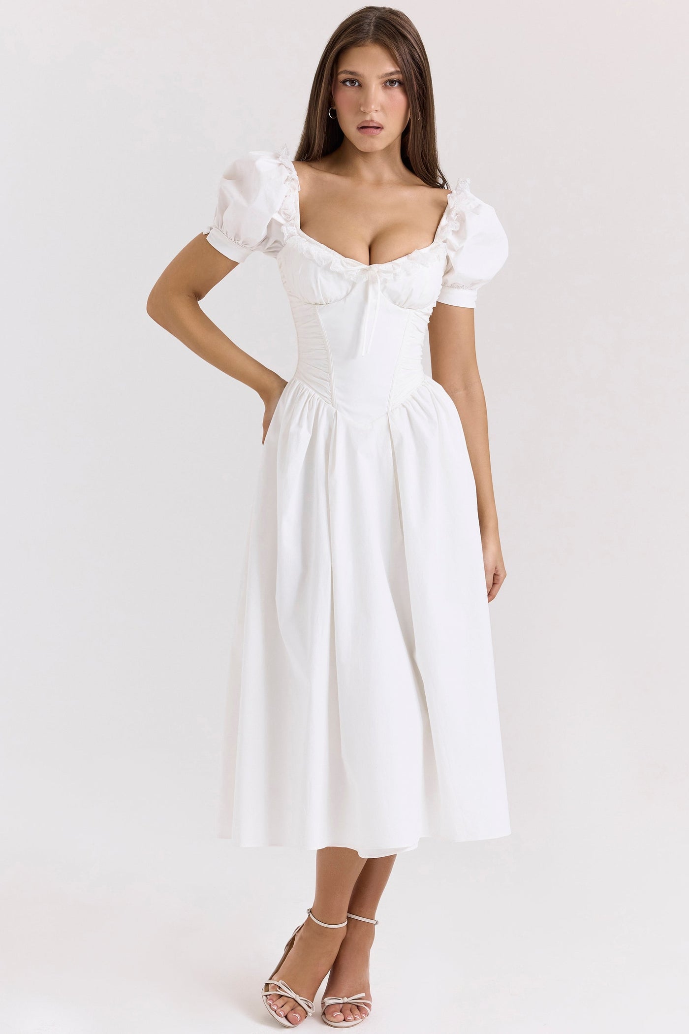 Odette | Puff Sleeve Midi Dress