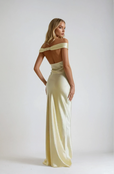 Zoe  | Satin Backless Maxi Dress