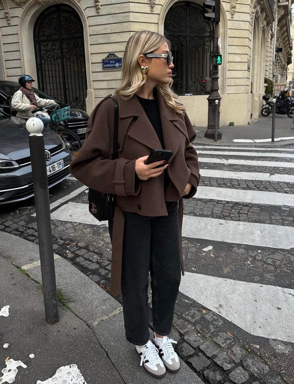 Aubriana |  Cropped Belted Wool Coat