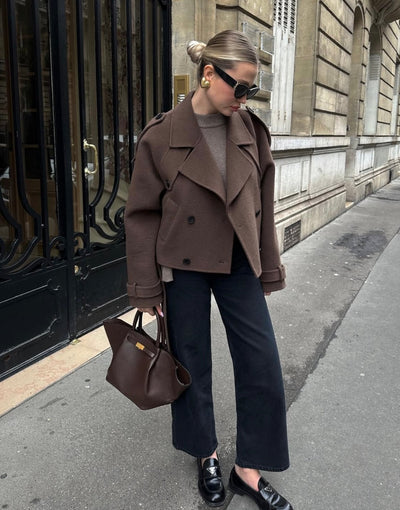 Aubriana |  Cropped Belted Wool Coat