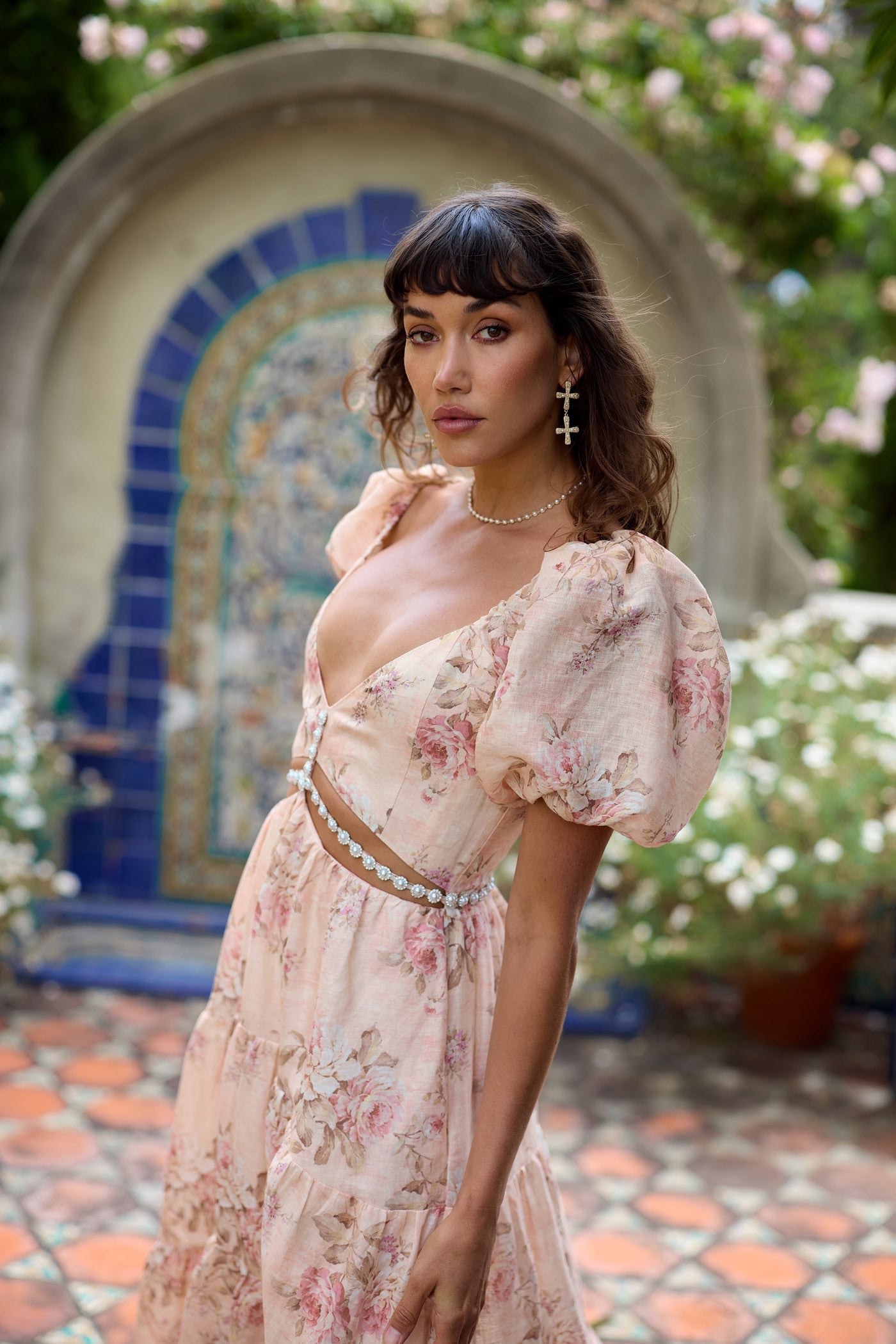 Rosario | Dress in Peach Tapestry