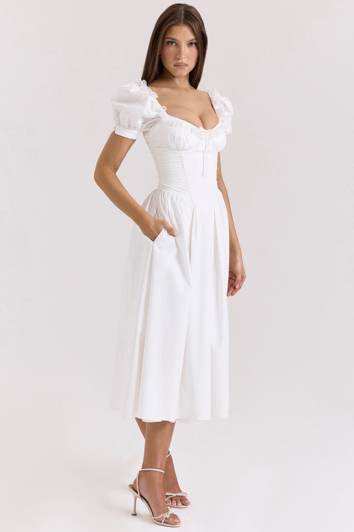 Odette | Puff Sleeve Midi Dress