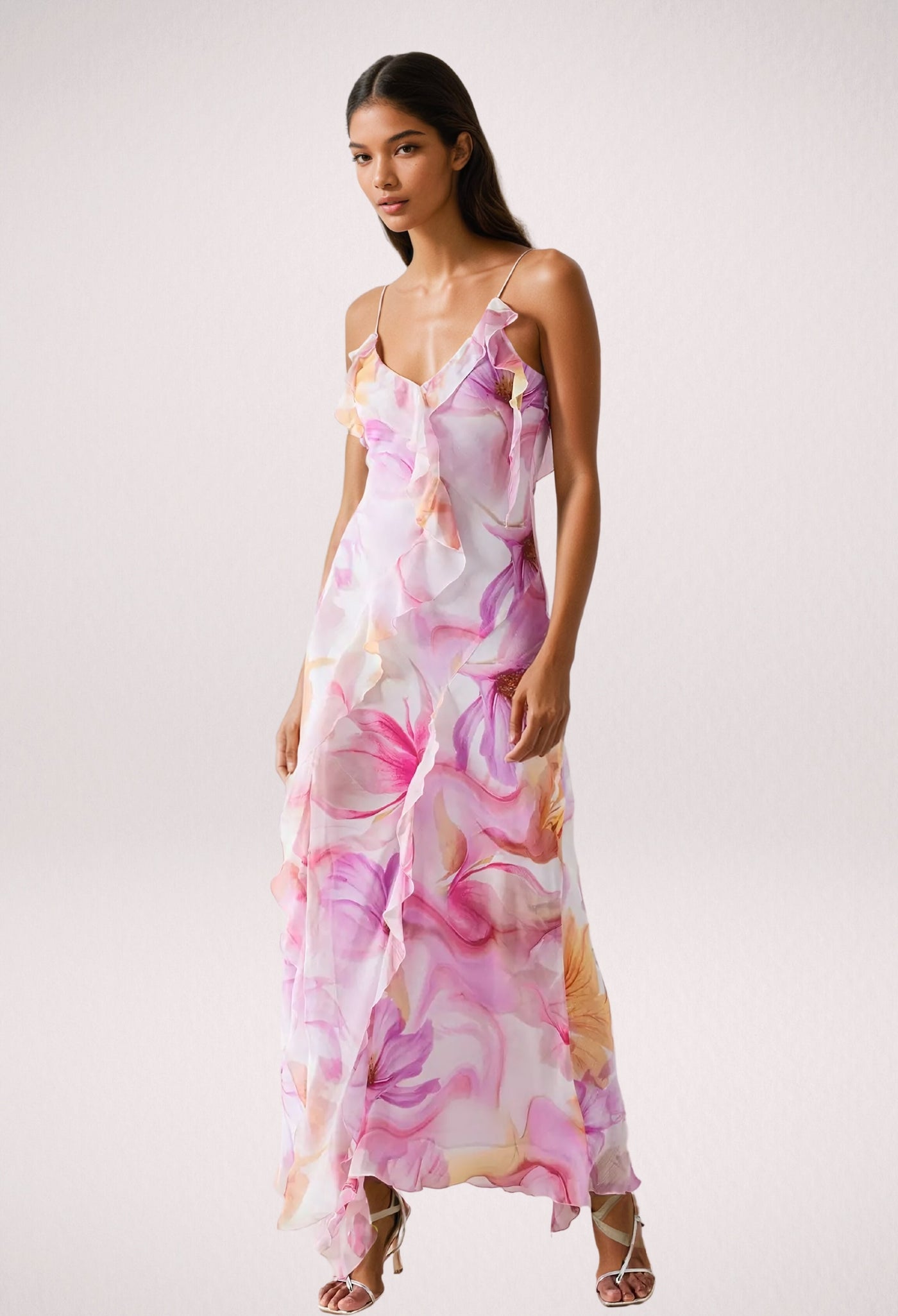 Nuriah | Floral Ruffle Maxi Dress