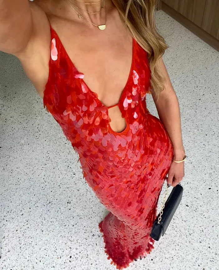 Rania  | Sequin Maxi Long Dress