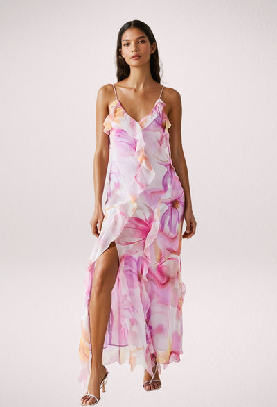 Nuriah | Floral Ruffle Maxi Dress
