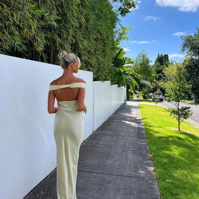 Zoe  | Satin Backless Maxi Dress