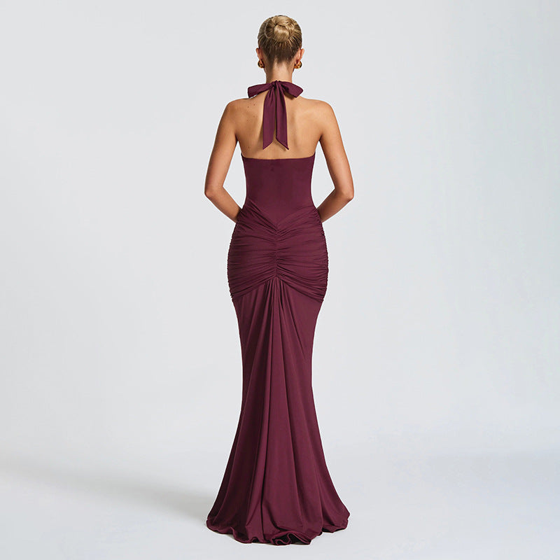 Harlow | Pleated Halter Gown