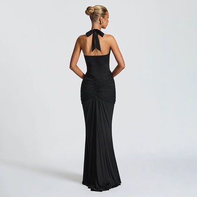 Harlow | Pleated Halter Gown