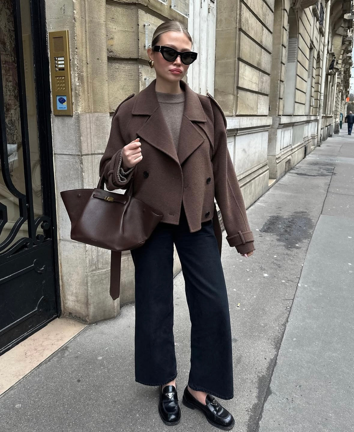 Aubriana |  Cropped Belted Wool Coat