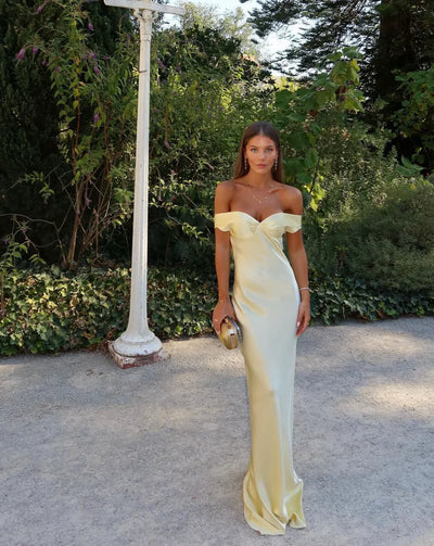 Zoe  | Satin Backless Maxi Dress