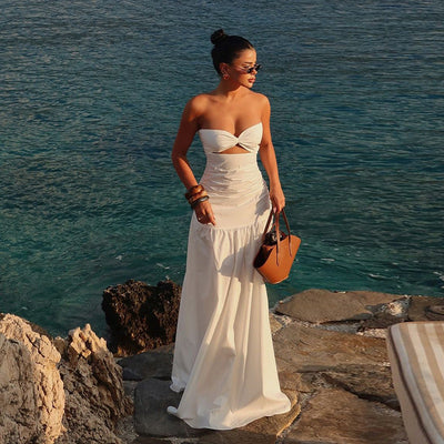 Lina  | Breasted Hollowed Maxi Dress