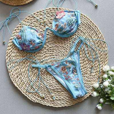 Noéva | Embroidery Split Swimsuit