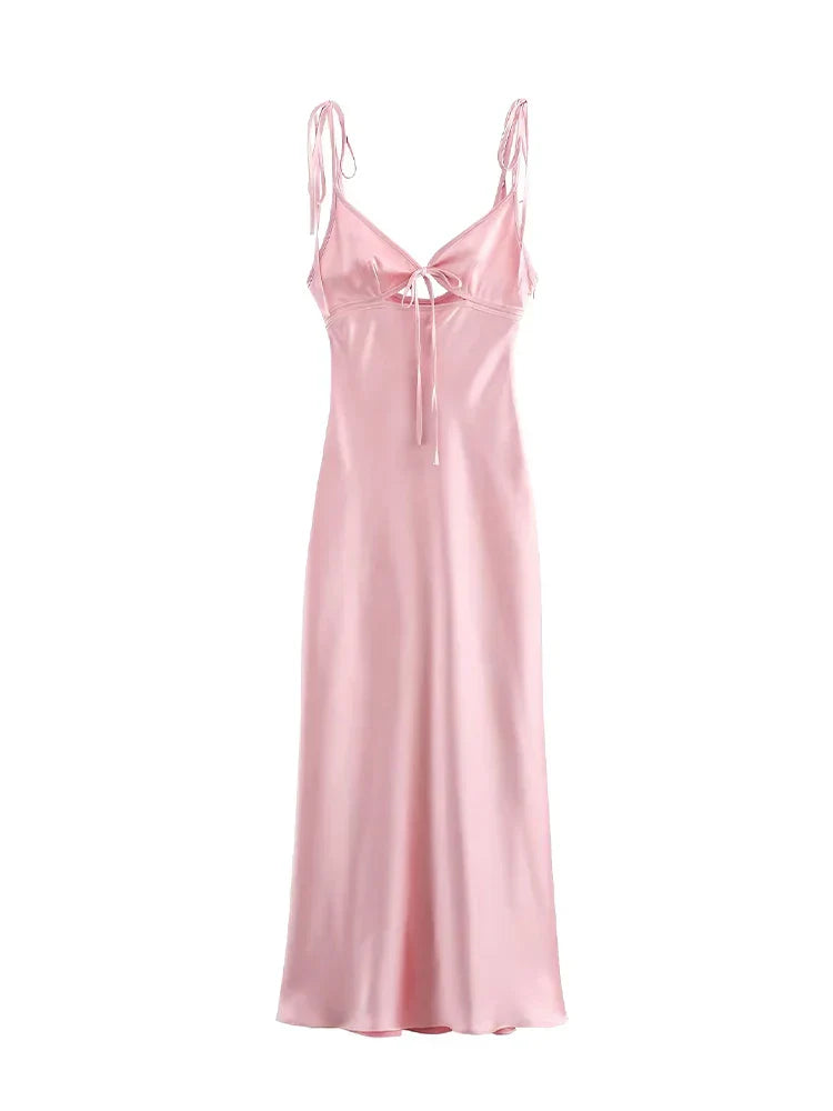 Bela | Sleeveless Satin Maxi Dress