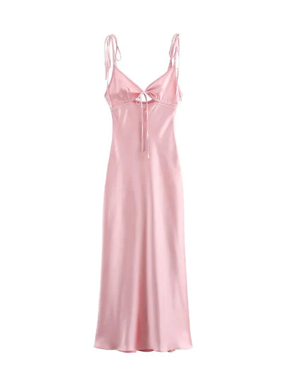 Bela | Sleeveless Satin Maxi Dress