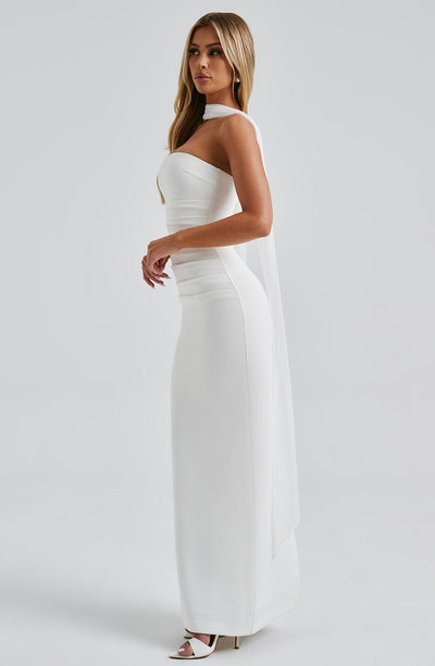 Wren | Strapless Gown with Scarf