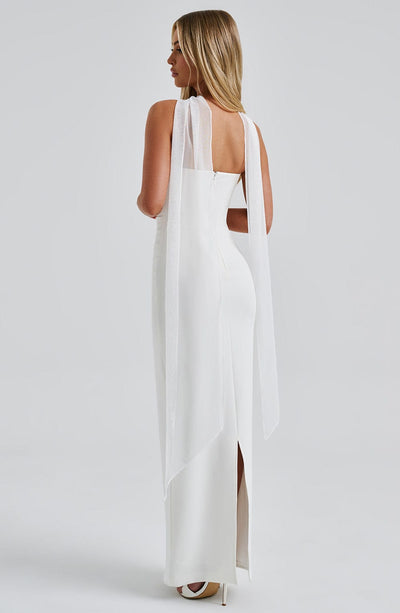 Wren | Strapless Gown with Scarf