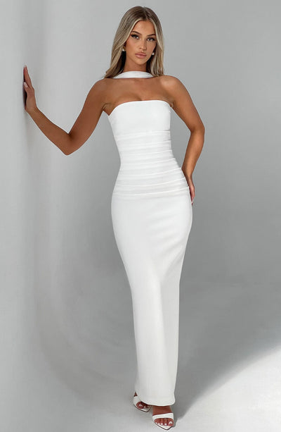 Wren | Strapless Gown with Scarf