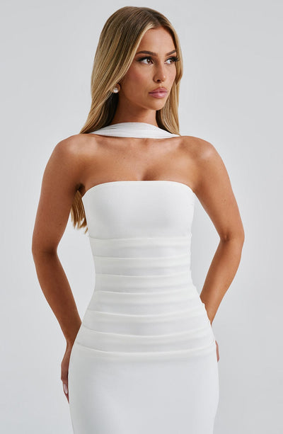 Wren | Strapless Gown with Scarf