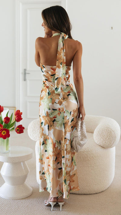 Xana | Floral Halter Maxi Dress