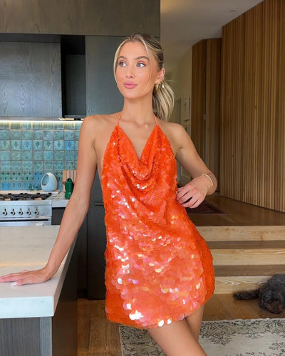 Luna | Sequin Backless Mini Dress