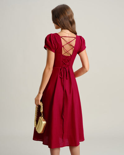 Women's Woven Polyester Midi Dresses Dresses - RIHOAS